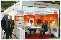 The booth of Mesa electronic:  O2-Probes, L-Probes, H2-Probes, Controllers for Dew Point, Carbon and Nitriding Potentials, Gas Analysing Systems, Foil Tester, Dew Point Measuring Systems etc.